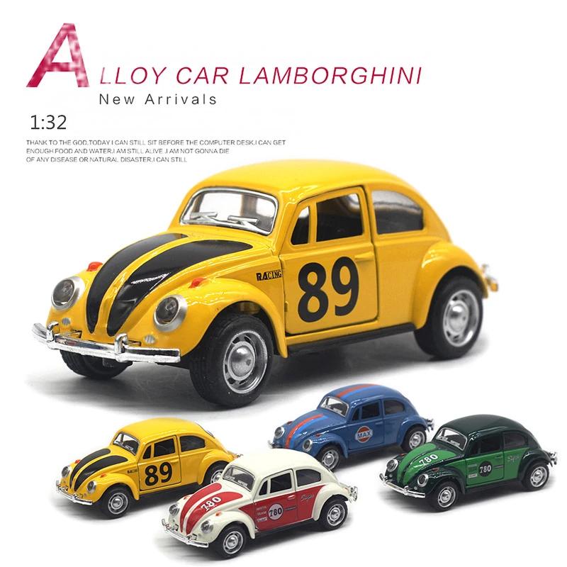 1/32 Scale Beetle Alloy Car Diecasts Metal Classic Toy Model with Pull Back Function Vehicles for Child Gifts