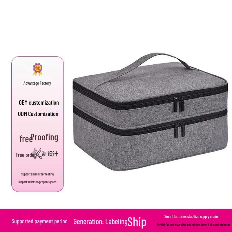 Double-Layer Large-Capacity Makeup & Essential Oil Storage Bag