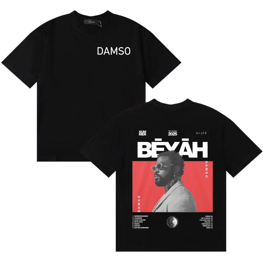 Певец Damso Летний Альбом Футболка Мода Оверсайз Уютная Готическая Футболка с Коротким Рукавом Унисекс Женская Ретро Эстетика Уличная Одежда