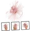 PATKAW Nude Pink Mesh Fascinator Hat Hair Clip and Headband, Women’s Cocktail and Wedding Dress Hat, Elegant Organza Hair Accessory for Tea Party