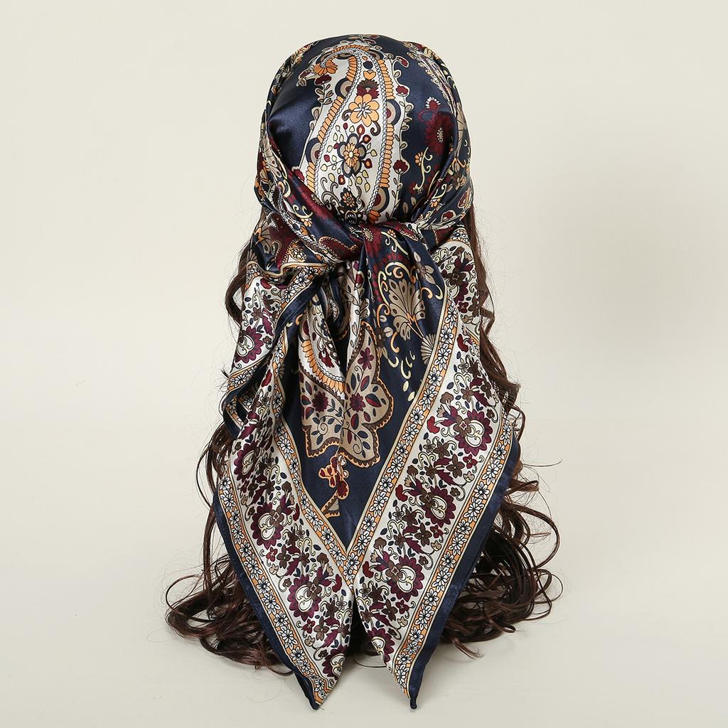 90*90cm Leopard Printed Square Scarf Women Luxury Designers Scarf Fashion Dot Headband Matte Satin Silk Hair Band Handkerchief