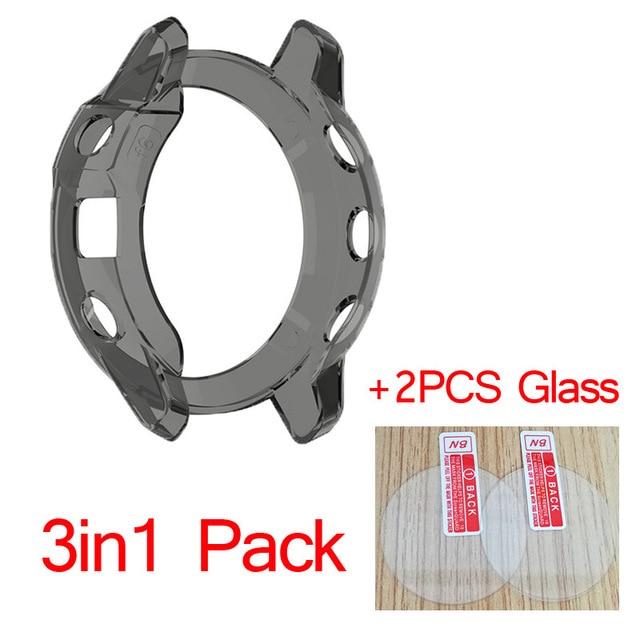 Умная защитная рамка 3 в 1 для Garmin Fenix 6 6s 6x pro Solar, чехлы для часов, чехол из ТПУ, стеклянный экран, защитная пленка