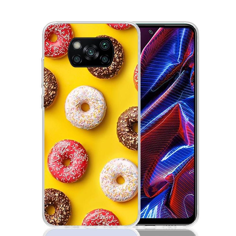 Macaron Ice Cream Cake Doughnut Case Phone Cover for Xiaomi Redmi Note 10 9 9S 8 8T 7 5 Pro Mi 12T 11T 10T 9T 12 11 Lite A3 A2 T