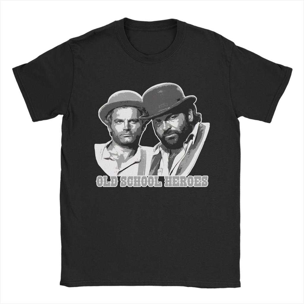 Spencer Bud film movie legend Pure Cotton T Shirt For Unisex Beach  Streetwear T Shirts Round Neck Harajuku Tee Shirt Clothing