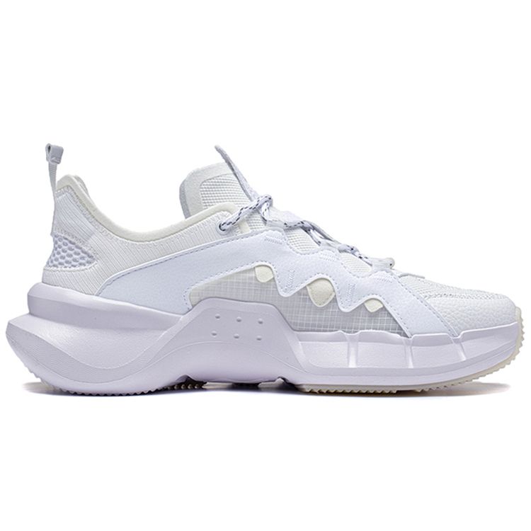Li-Ning Wudao Non-Slip Durable Low-Top Retro Basketball Shoes Men Sneakers Standard-White ABCT049-1