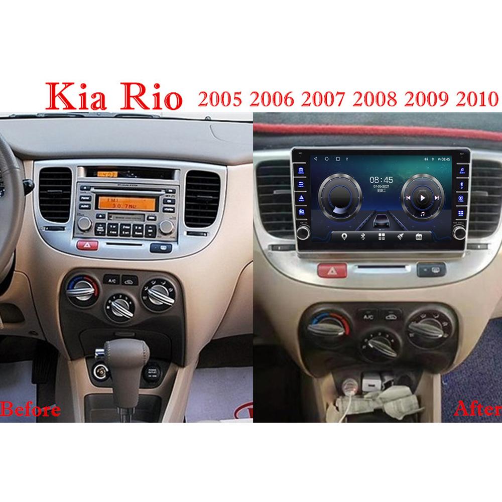 For KIA RIO 2 2005-2010 With Button Knob Car Radio Multimedia Video Player GPS 2 Din Android WIFI 1+16G