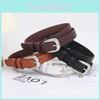 Womens Silver Needle Buckle Slim Belt Premium Minimalist Versatile Accessory
