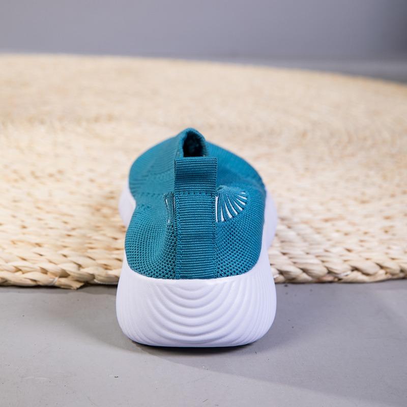 Женская трикотажная вулканизированная обувь, высококачественные простые кроссовки, туфли-лоферы, большой размер 42, удобные мягкие туфли на плоской подошве для ходьбы