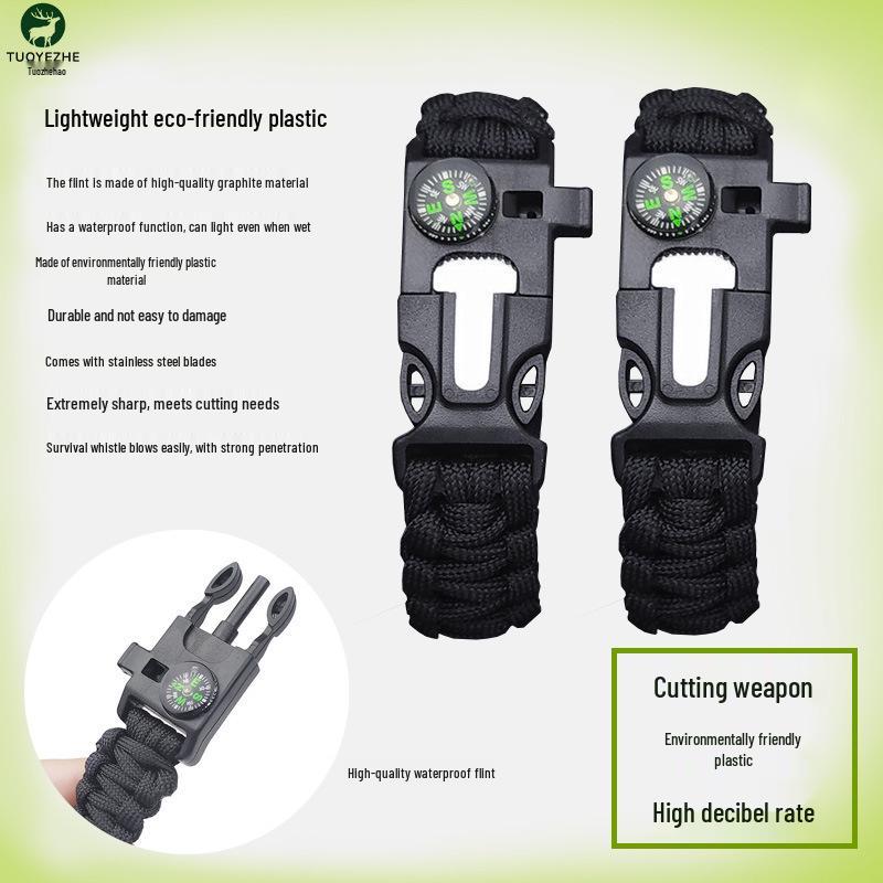 Браслет из паракорда для выживания в дикой природе: Многофункциональная спасательная веревка «Волчий Воин» для активного отдыха