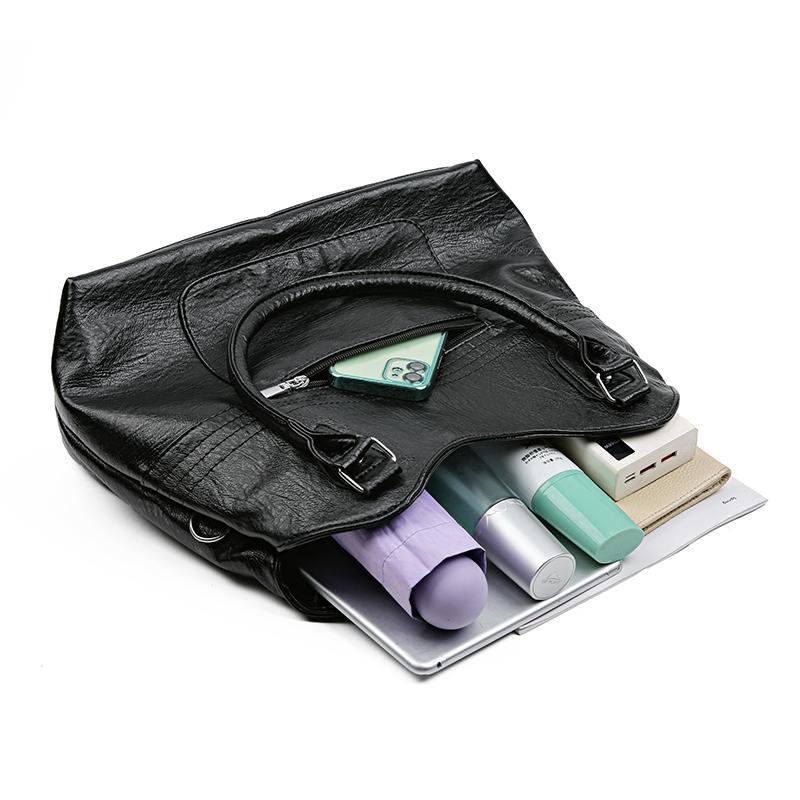 Женская сумка через плечо, большая вместительная мягкая кожаная сумка через плечо, сумка для матери