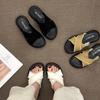 Thick-bottomed Crossed Slippers Women's Summer Outer Wear New Fashionable Versatile Flat-bottomed Casual Beach Cool Slippers