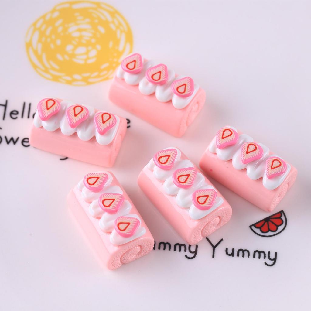 DIY Cream Glue Keychain Pendant: Handmade Resin Cake Roll Simulation Accessory