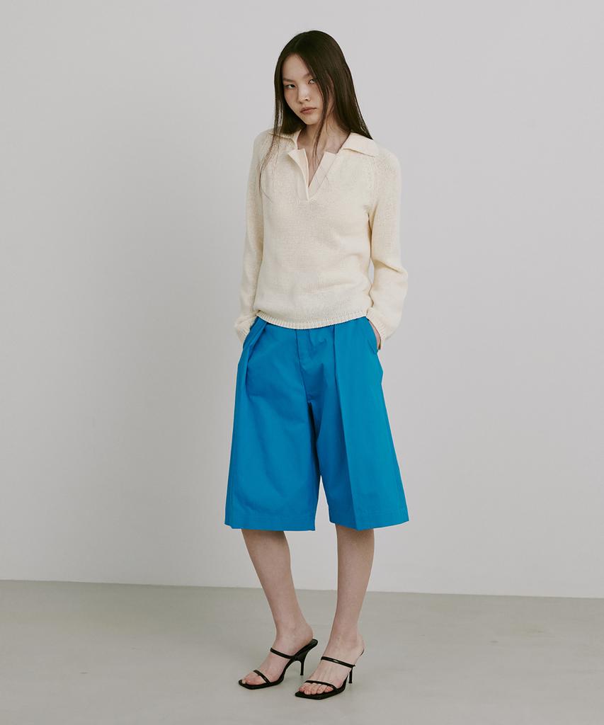 WNDERKAMMER Opened Collar Knit Top_3 Colors