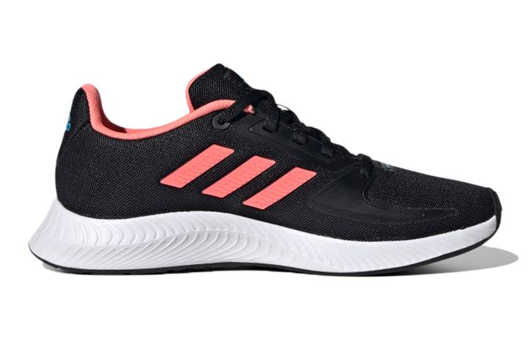 adidas Runfalcon 2.0 Удобные, нескользящие, износостойкие, дышащие низкие кроссовки для бега Черно-розовые Детские GX3537