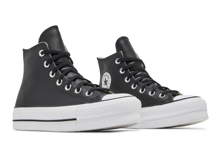 Converse Кеды Chuck Taylor All Star Lift Hi Черная Кожа (Женский)