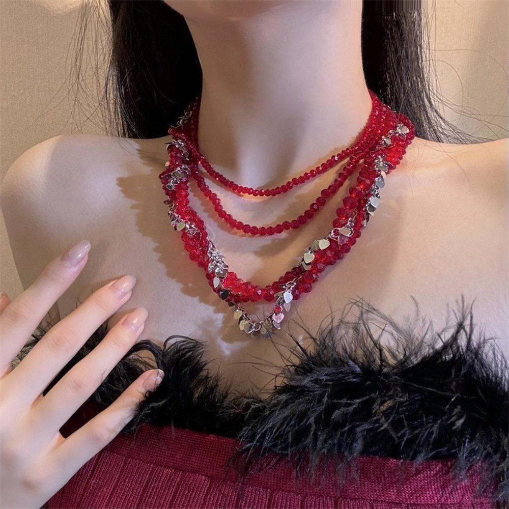 Винтажное ожерелье с пайетками 'Любовь', этнический стиль, чокер, цепочка для ключицы, на каждый день