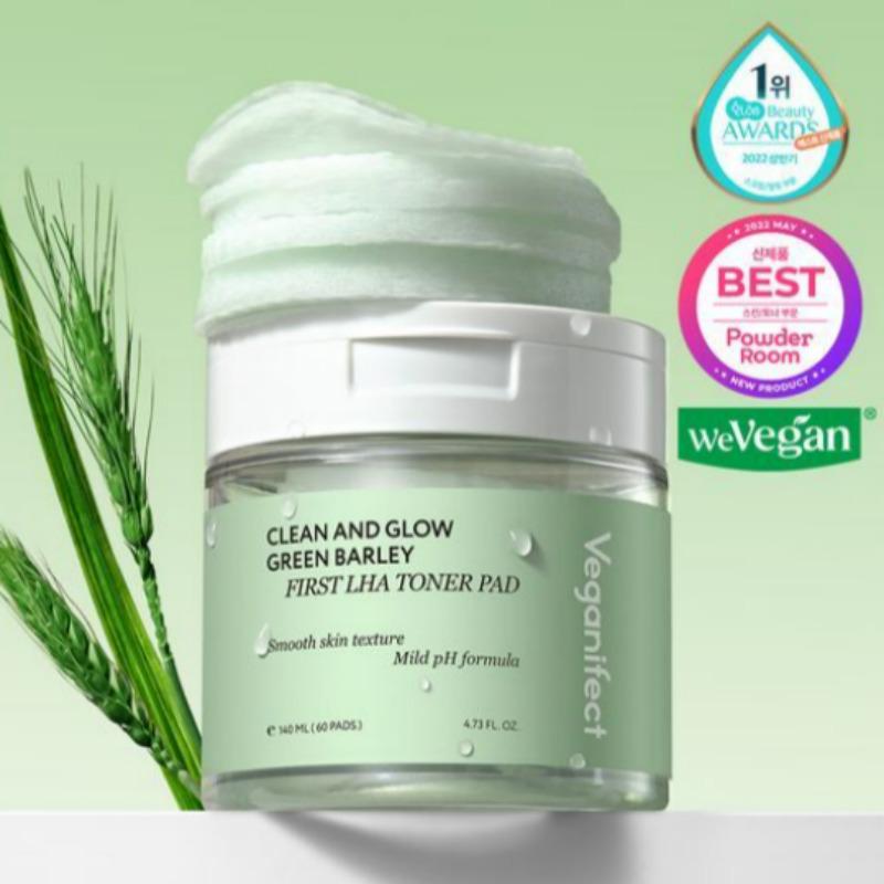 Veganifect Green Barley LHA Toner Pads