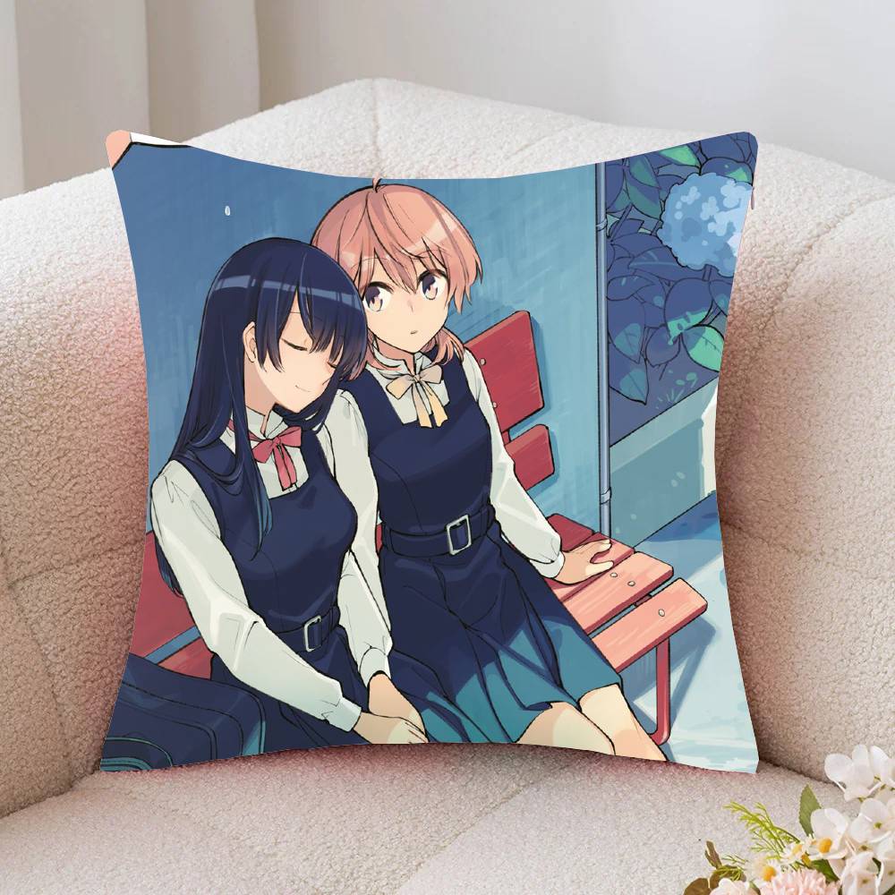 Bloom Into You Чехол для подушки с анимацией Bilibili Модный квадратный чехол для подушки Спальня Диван Гостиная Ins Декор Отдых