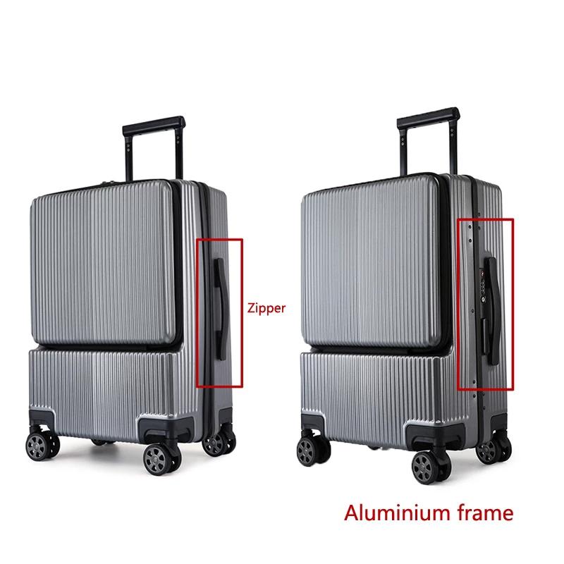 Новая тележка для багажа с алюминиевой рамой, чемодан для деловых поездок на колесах, чемодан с сумкой для ноутбука, багаж на колесиках, чемодан с Micro USB