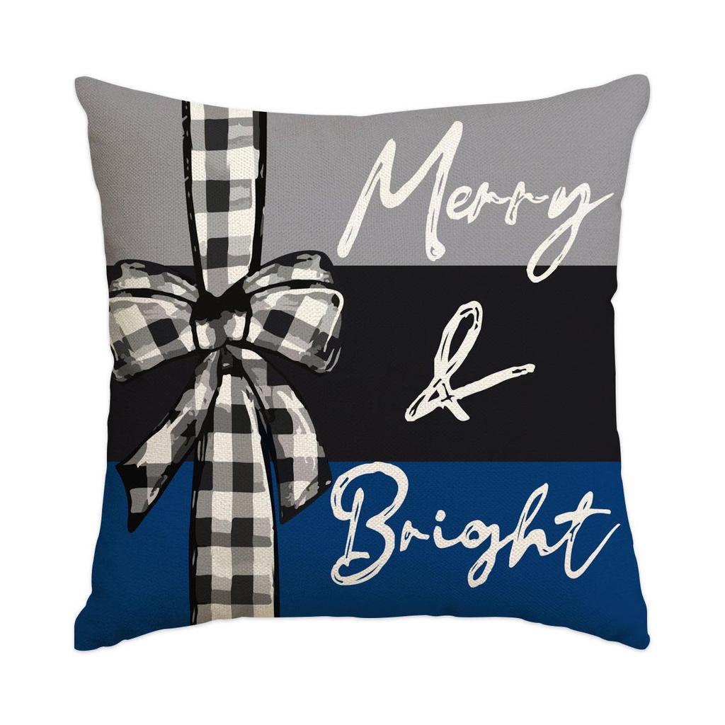 Горячая распродажа Рождественская наволочка из искусственного льна с принтом елки и снеговика - Праздничная декоративная наволочка для диванной подушки