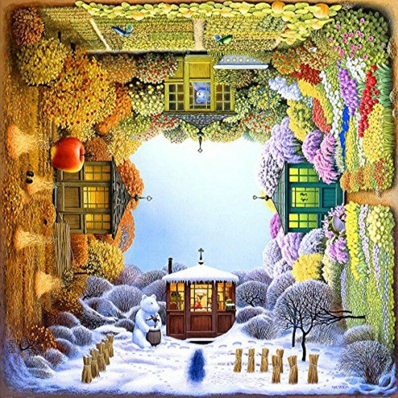 Diy Four Painting Diamond 5d Seasons Scenery Diamond Embroidery Cross Stitch Full Round Drill Home Decor Manual Art Gift