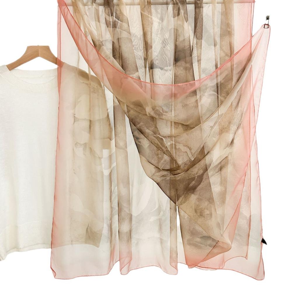 180*135cm Summer Chiffon Silk Scarf Women Outdoor Sunscreen Shawl Soft Bandanna Fashion Luxury Brand Shawl Head Long Hijab Wrap