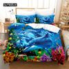 Blue Dolphin Design Bedding Set Duvet Cover Set 3d Bedding Digital Printing Bed Linen Queen Size Bedding Set Fashion Design