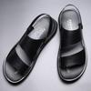 Brown Sandals Leather Casual Shoes Man Sandals 2024 Summer Men Sandals Beach Slipper Shoes for Men Luxury Shoes