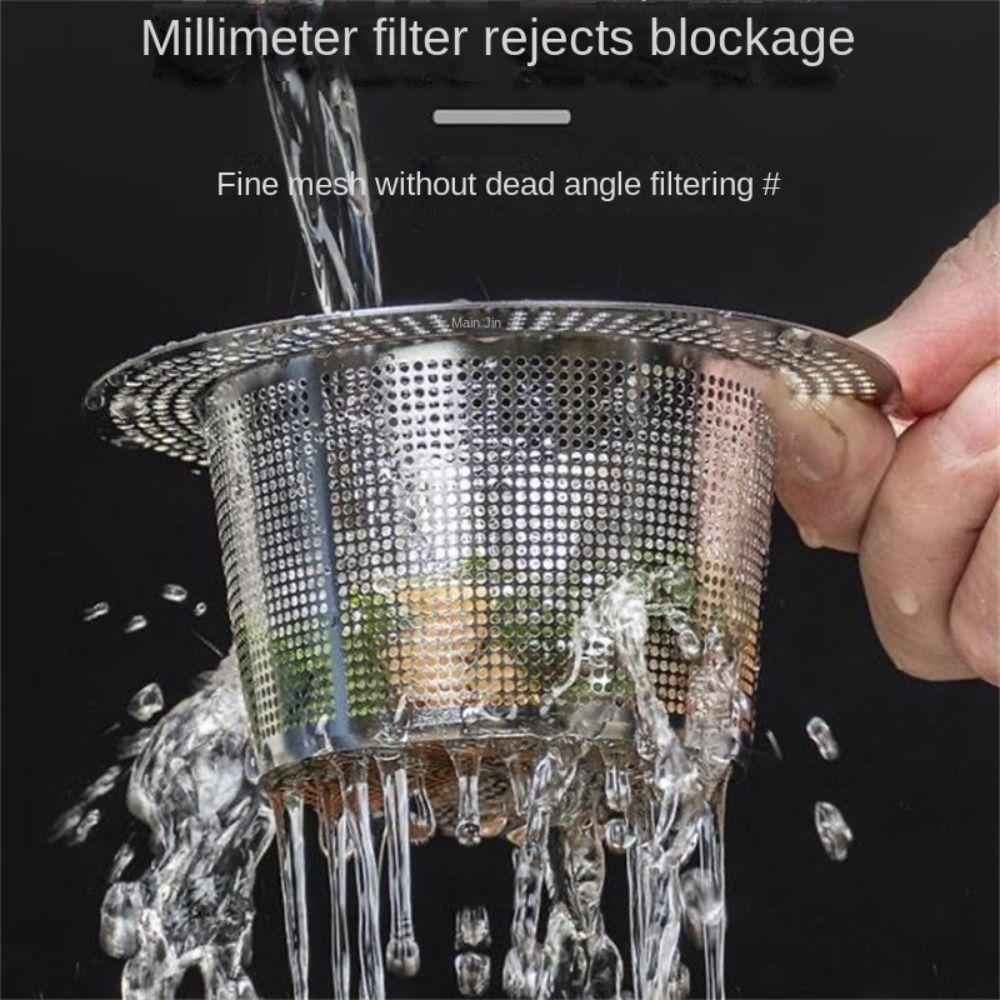 With Handle Sink Strainer Stainless Steel Mesh Trap Drain Filter Kitchen Bathroom Accessories