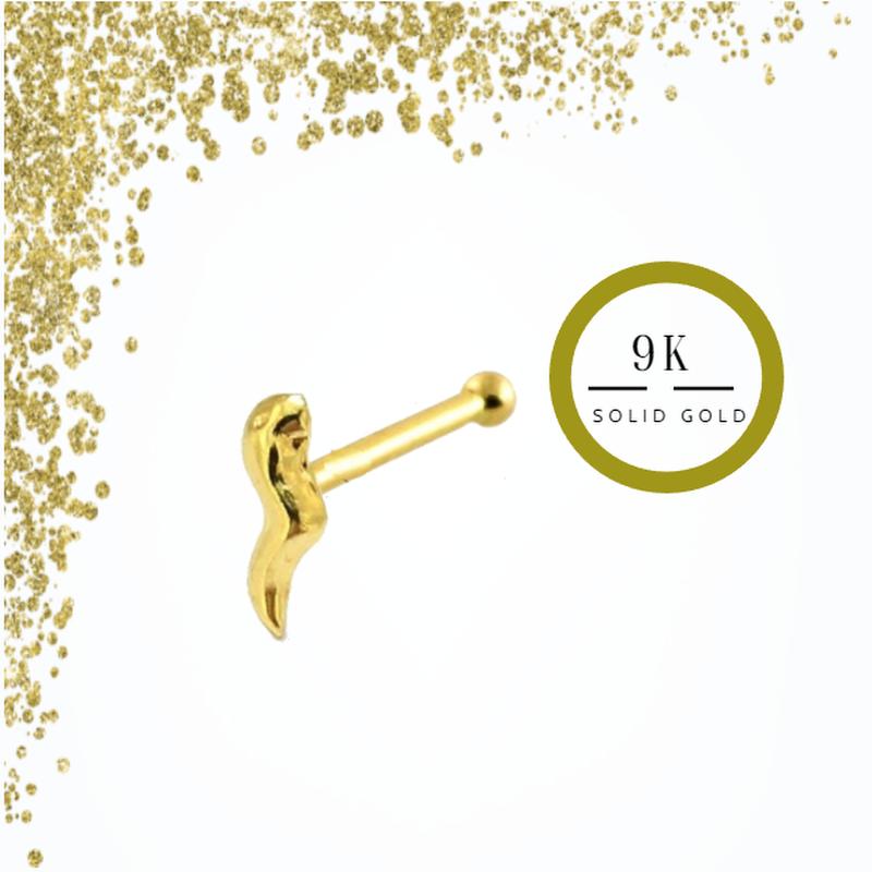 KODY PIERCING Ювелирные изделия для пирсинга из 9-каратного золота, булавка для носа со спермой - качественный пирсинг