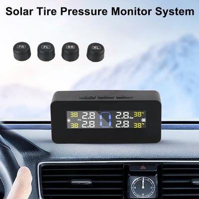 Система контроля давления в шинах Питание от солнечной батареи/USB Цифровой ЖК-дисплей 4 датчика Системы автоматической охранной сигнализации Монитор температуры в шинах Автомобильные TPMS