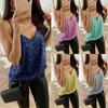 2025 European & American Women's V-neck Hot Stamping Camisole - Casual Sexy Spring/Summer Vest