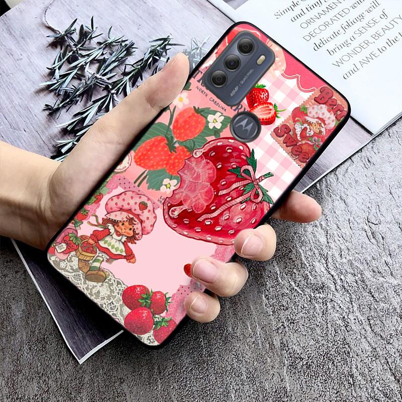 Phone Case For Moto G86 G85 G75 G15 G05 G56 G72 G53 G54 G84 G60 G31 G32 G24 G 5G G Play Strawberry Cat Cartoon