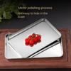 1-5Pc Household Stainless Steel Vermicelli Dish Thickened Rectangular Flat Bottom Liangpi Dish Barbecue Dish Dental Medical Tray