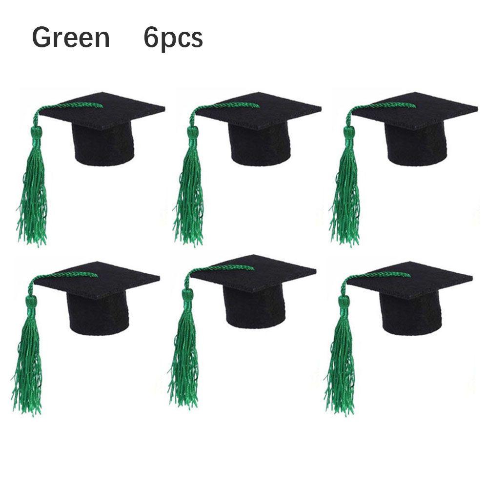 6шт бутылка вина DIY украшения шапка бакалавра мини-выпускной шляпа цилиндр докторская шапка