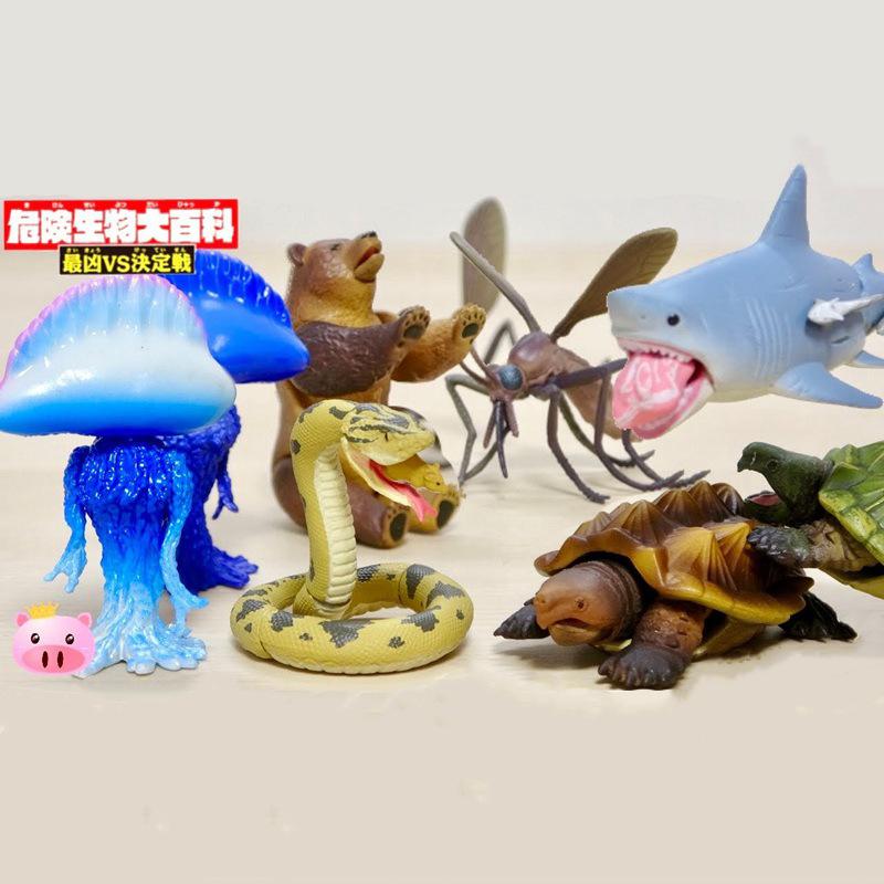 GACHA Экологическая Атла ФИГУРКА Энциклопедия Опасных Организмов Акула Крокодил Черепаха Бурый Медведь Гремучая Змея ФИГУРКА Игрушка