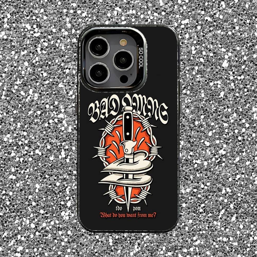 Чехол для телефона Rock Bad O-Omens Для iPhone 16,15,14,13,12,11,Pro,XS,Max,Plus,Mini,SE Черный Конфетный Матовый Ударопрочный Чехол