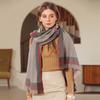 Scarf Border Contrasting Plaid Print Shawl Women's Scarf