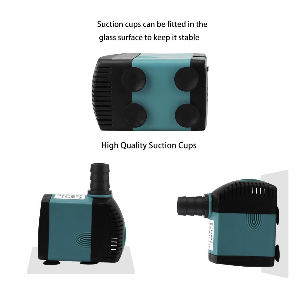 Fish Tank Fountain Submersible Water Pump Aquarium Pump 3/10/25W with Suction Cups Ultra-Quiet Filter Fish Pond EU/US Plug