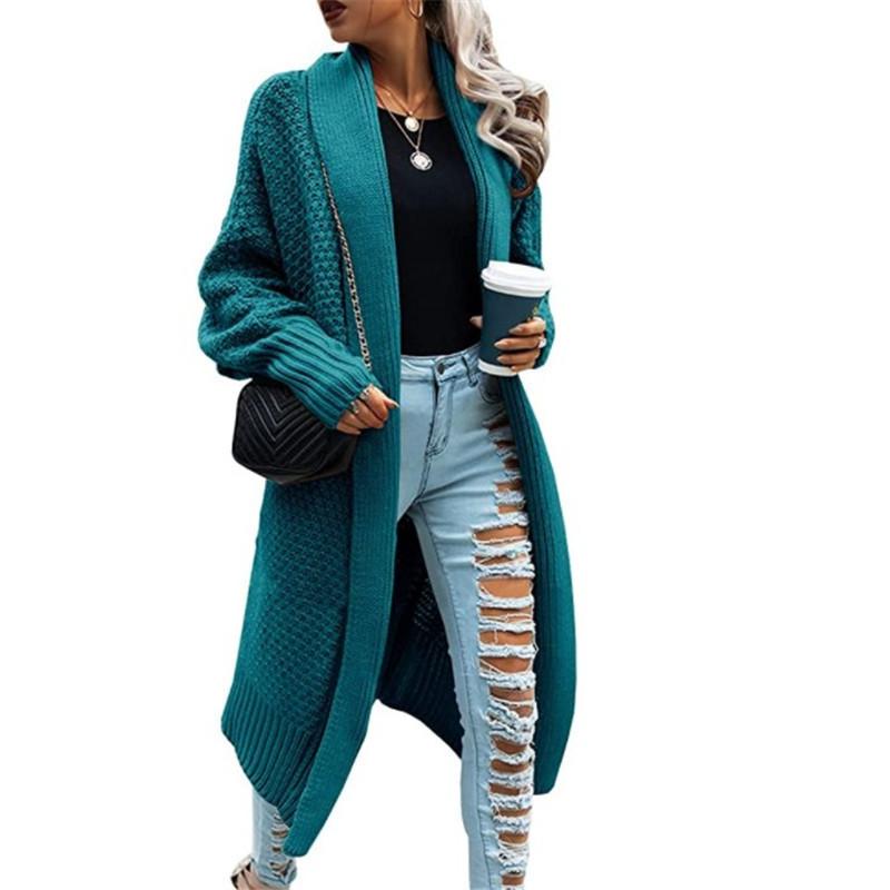 New Fashion Long Cardigan with Bat Sleeves Sweater Jacket for Women