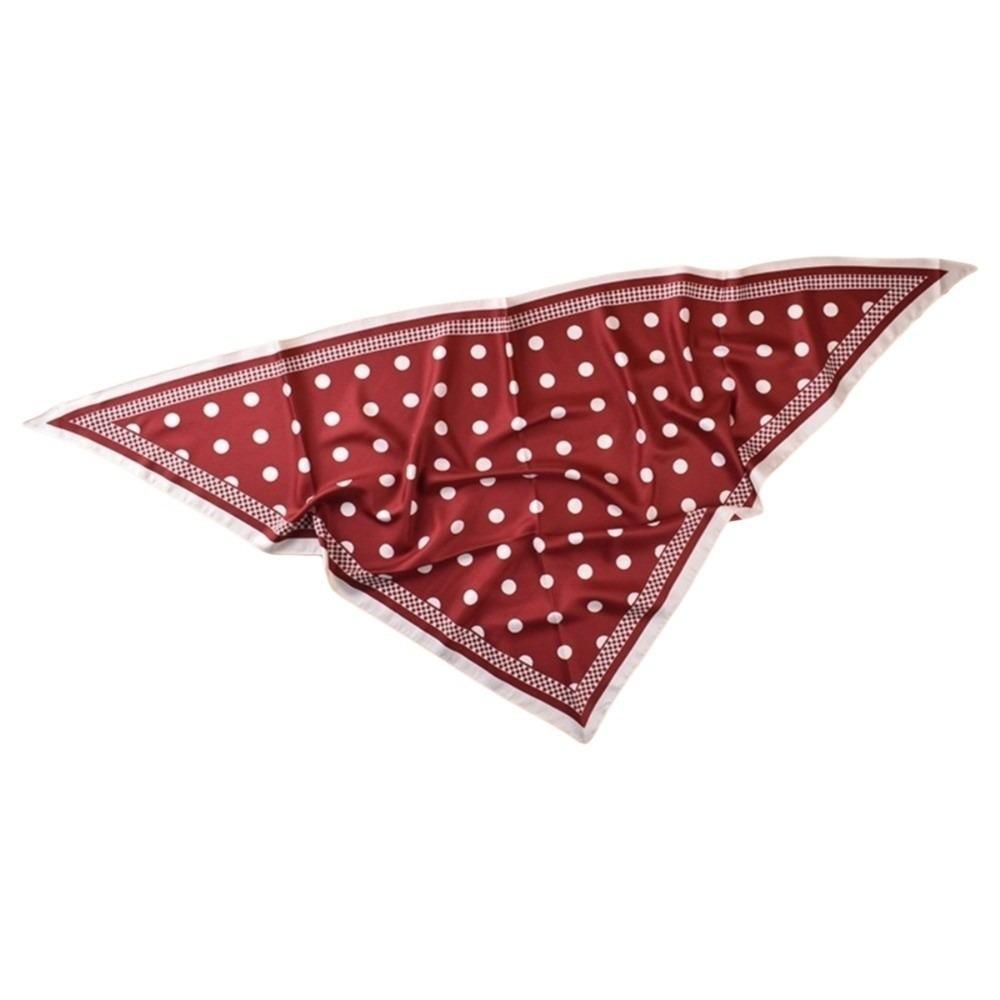 Thin Imitation Silk Scarf Polyester Waist Tying Scarf Vintage Polka Dot Triangle Scarf Club
