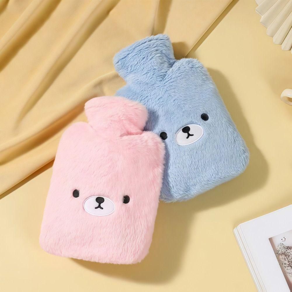 500ml Period Hot Water Bag Soft Plush Hand Feet Warmer Bag Warm Water Bag  For Period Pain Relief