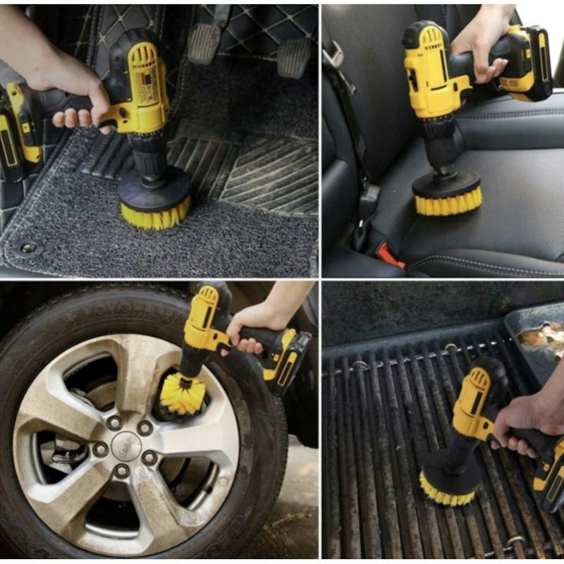 Cleaning brushes for drill 3 pcs, 1/4 shank