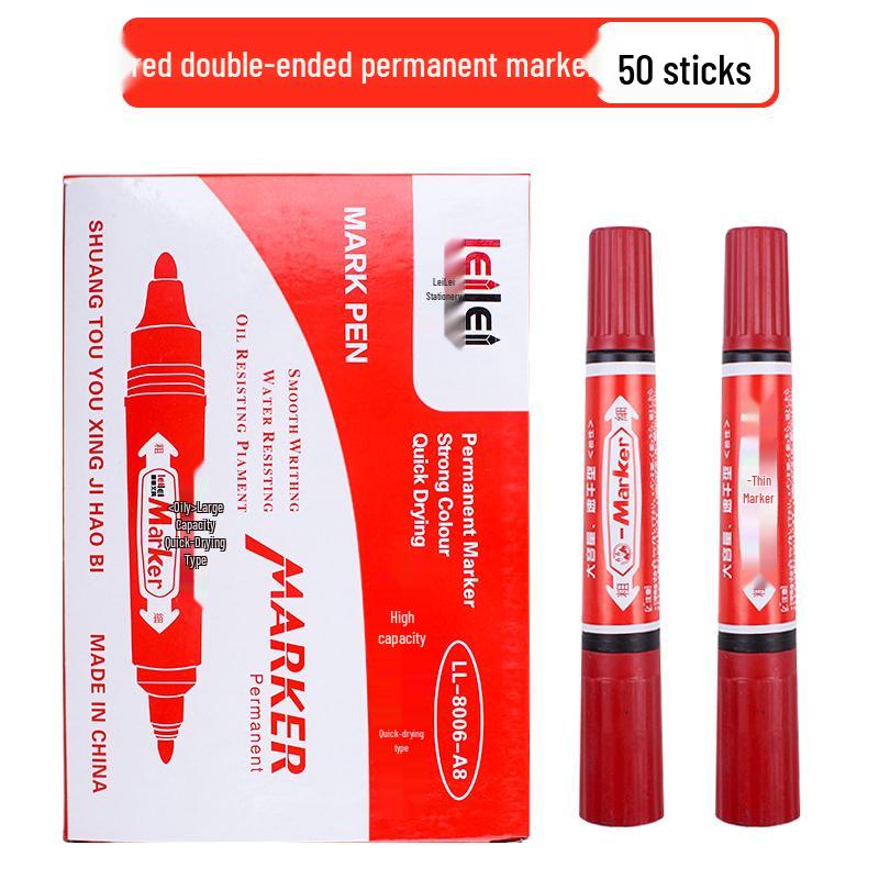 **Двусторонний детский маркер для рисования - Черный/Красный/Синий, Тонкий кончик, На водной основе**