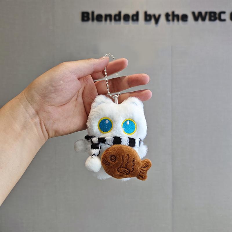 Скрипучий мультяшный плюшевый черно-белый кот кукла игрушка брелок подвеска для сумки шармы аксессуары брелок для ключей автомобиля для пар каваий подарок