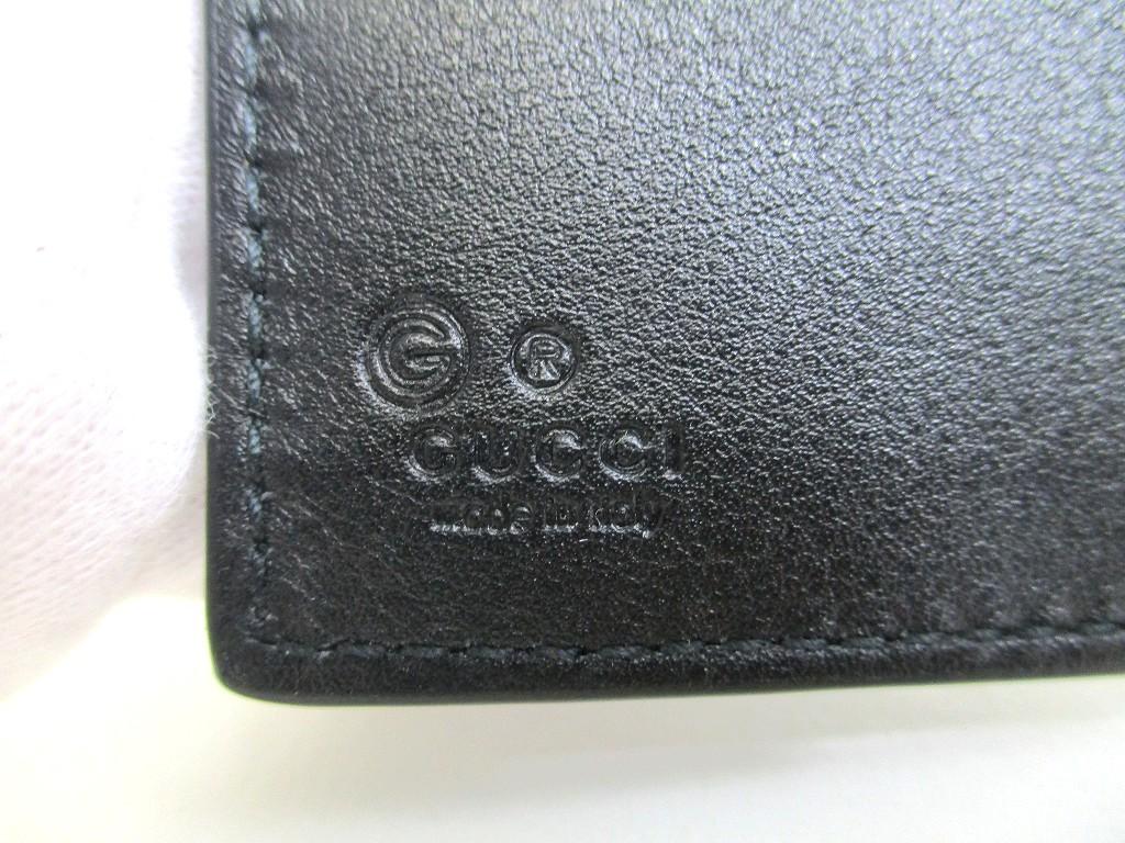 Оригинальный кошелек GUCCI GG Guccissima из черной фирменной кожи, бифолд #a836  Восстановленный
