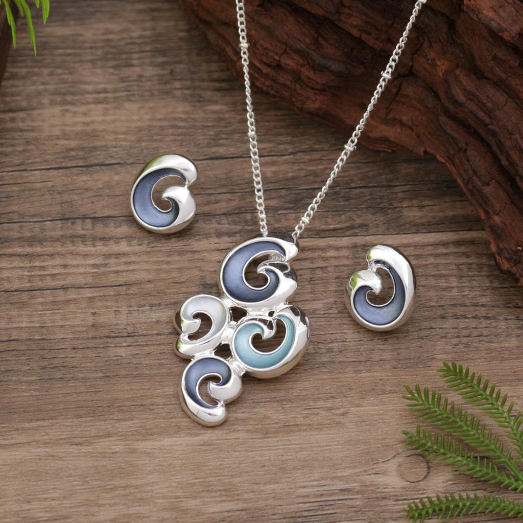 Новый эмалевый цвет полый цветок серьги-пусеты подвеска набор, женское простое и высококлассное ожерелье с лепестками