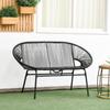Rattan Armchair Relax Chair in Boho Style, 132 cm x 72 cm x 83 cm, Black
