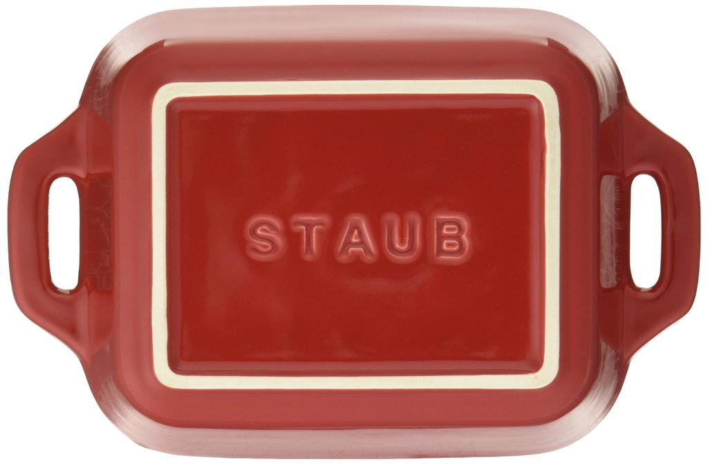 Staub Dish Cherry 14 X Ceramic Gratin Dish Oven Microwave Safe Japanese Dish "Rectangular 11cm" [Authorized Product] 40508-582