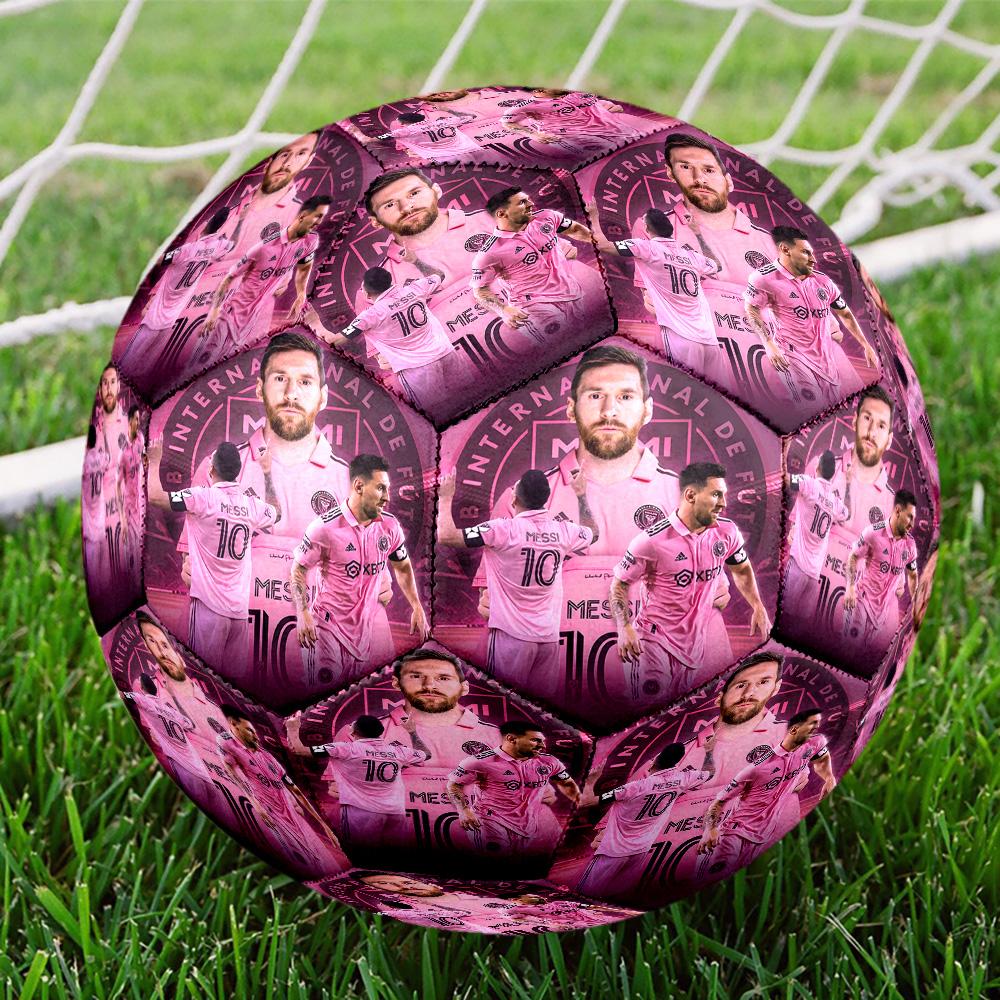 Messi's Pink Size 5 Soccer Balls, High-Quality, Anti-Slip, Protective Football, a Unique Gift Suitable for Birthdays, Christmas